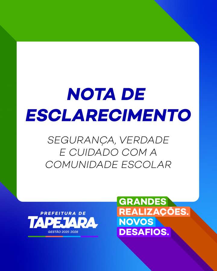 Nota Oficial – segurança, verdade e cuidado com nossa comunidade escolar